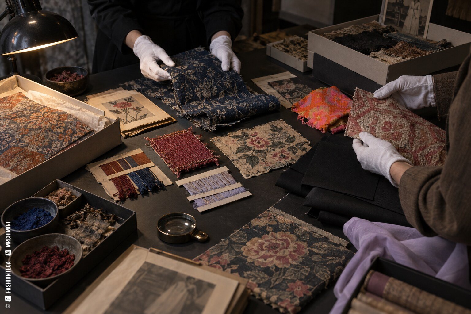 Investigación cromática en un archivo de textiles y tintes de distintas épocas