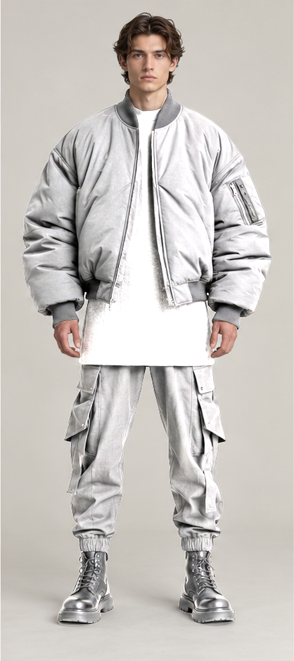 Bomber · camiseta · pantalón cargo