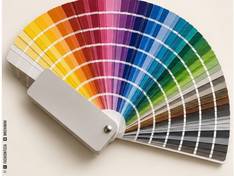 Abanico físico de muestras de color del tipo utilizado por RAL