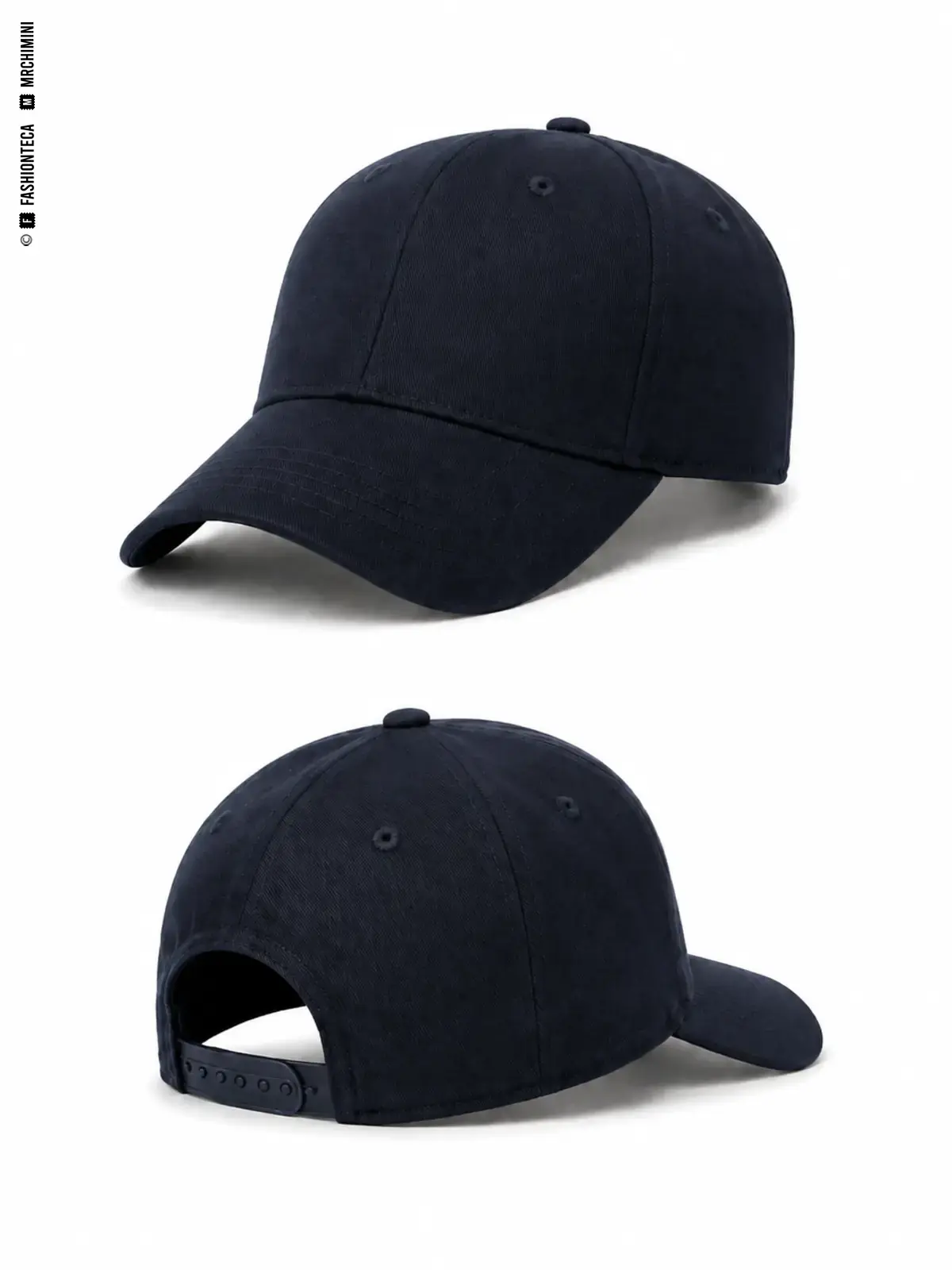 GORRA DE BÉISBOL: fotografía de producto con vista delantera y trasera sobre fondo blanco.