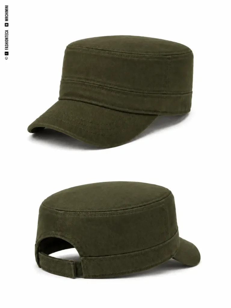 GORRA MILITAR: fotografía de producto con vista delantera y trasera sobre fondo blanco.