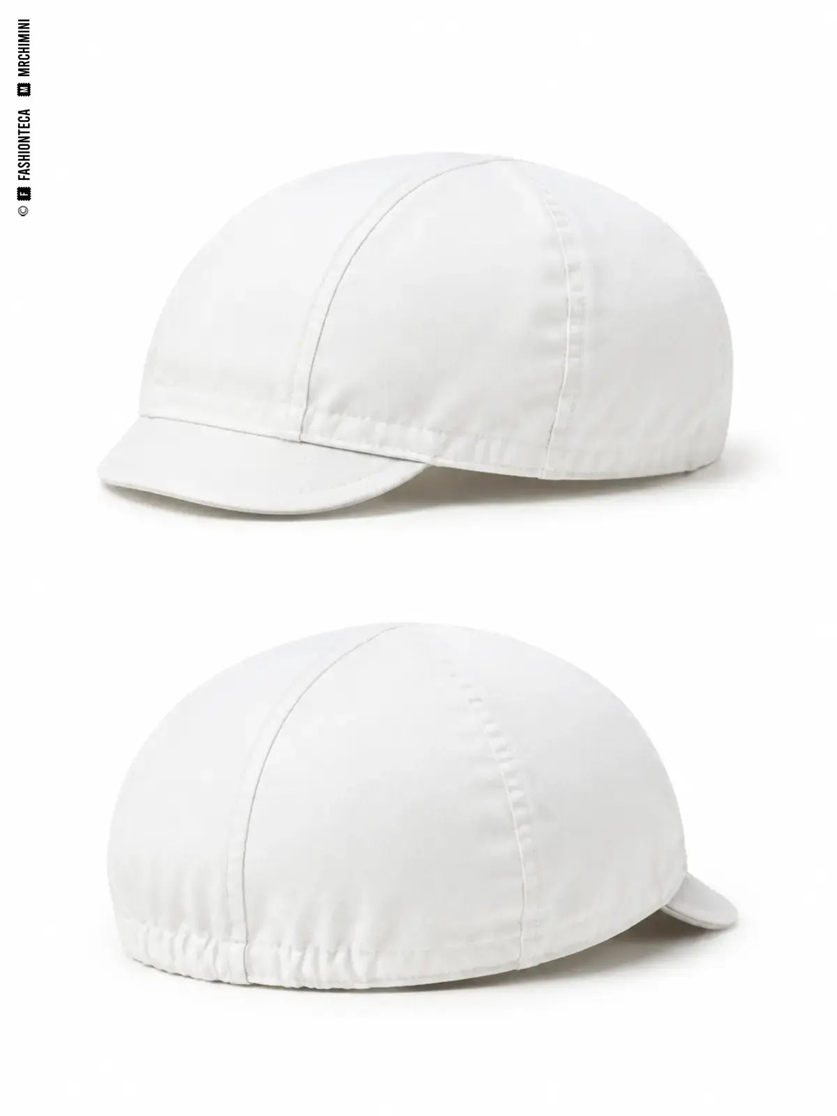 GORRA DE CICLISMO: fotografía de producto con vista delantera y trasera sobre fondo blanco.