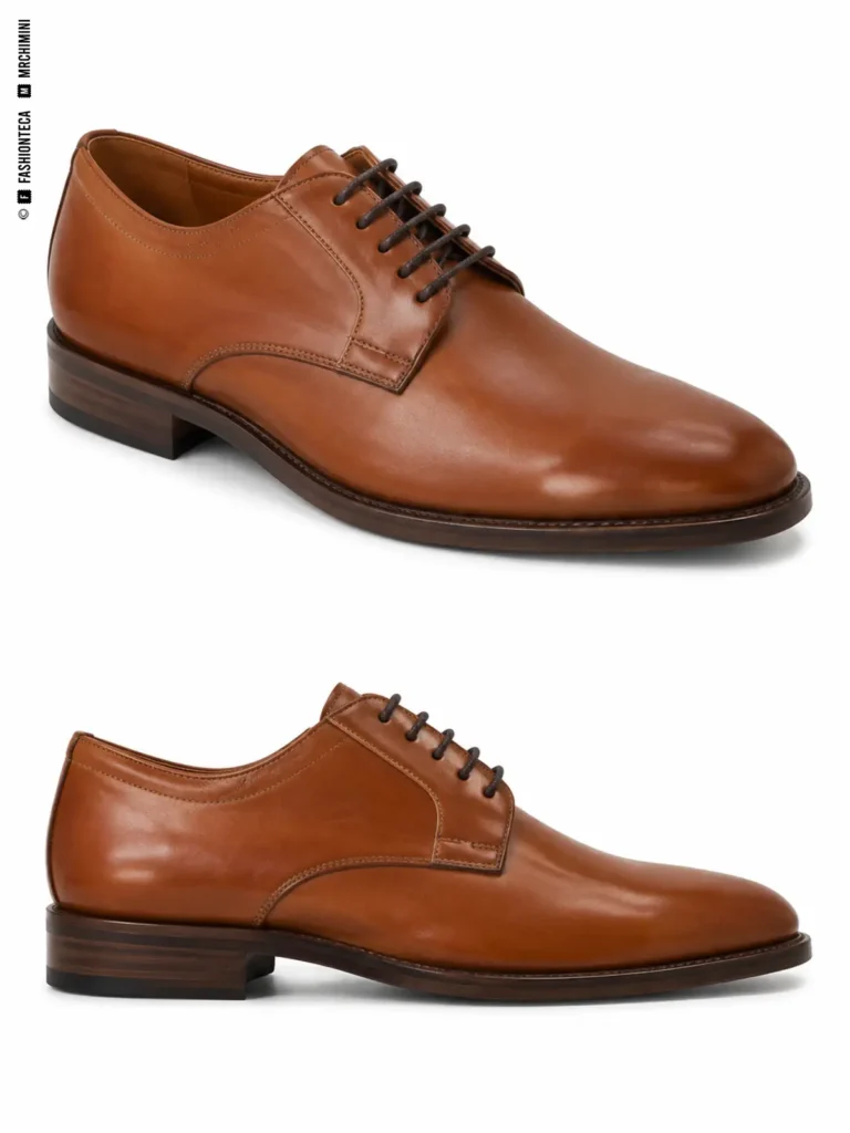 ZAPATO DERBY: dos vistas de catálogo sobre fondo blanco para reconocer su silueta y construcción.