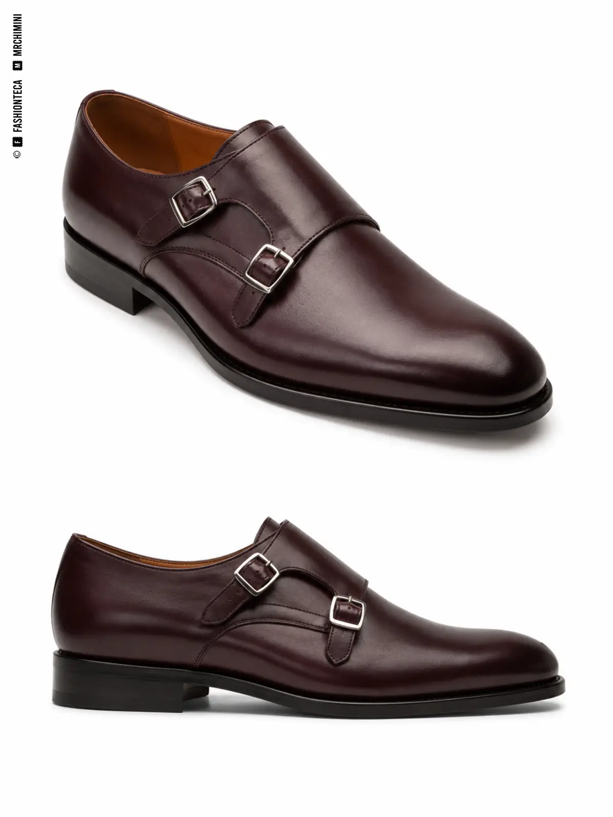 ZAPATO MONK STRAP: dos vistas de catálogo sobre fondo blanco para reconocer su silueta y construcción.