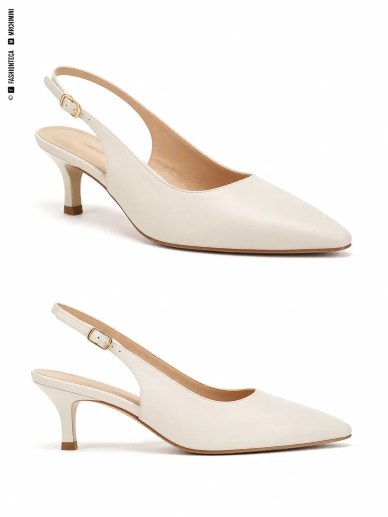 ZAPATO SLINGBACK: dos vistas de catálogo sobre fondo blanco para reconocer su silueta y construcción.