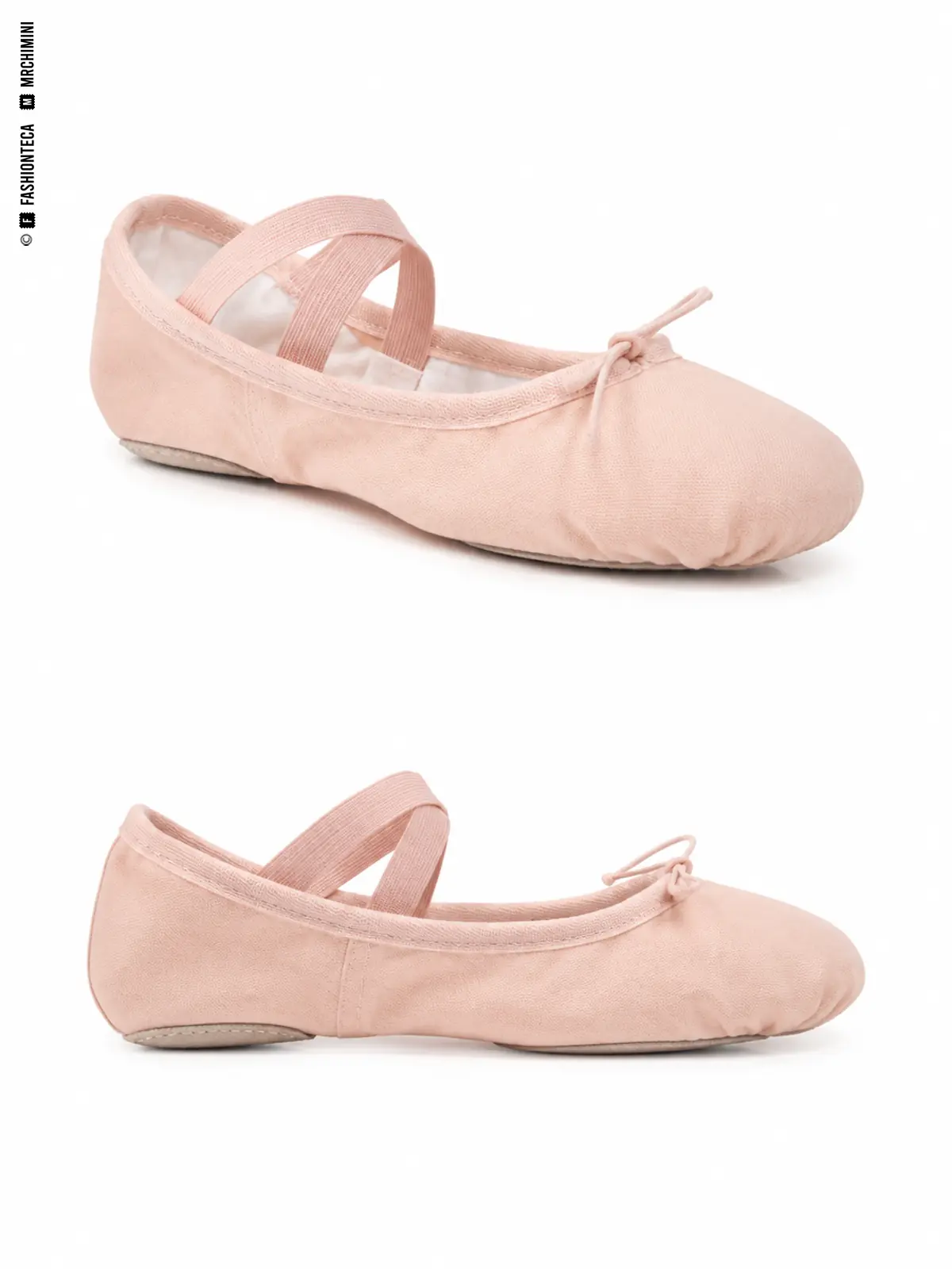 ZAPATILLA DE BALLET: dos vistas de catálogo sobre fondo blanco para reconocer su silueta y construcción.