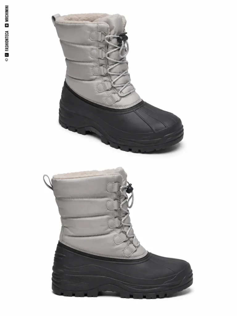 BOTA DE NIEVE: dos vistas de catálogo sobre fondo blanco para reconocer su silueta y construcción.