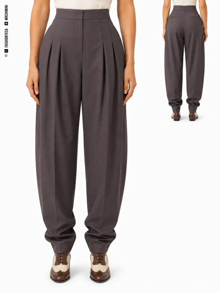 PANTALÓN ZOOT: vista frontal principal y vista trasera de la misma tipología de pantalón, mostrando su silueta y construcción.