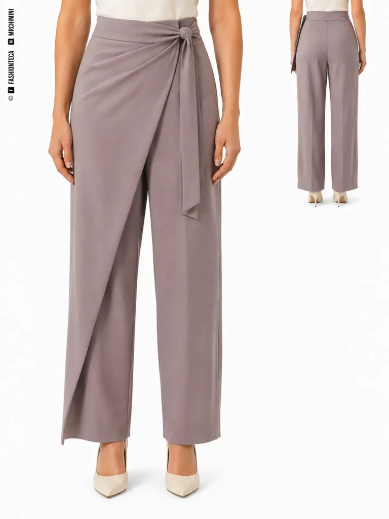 PANTALÓN TAILANDÉS CRUZADO: vista frontal principal y vista trasera de la misma tipología de pantalón, mostrando su silueta y construcción.