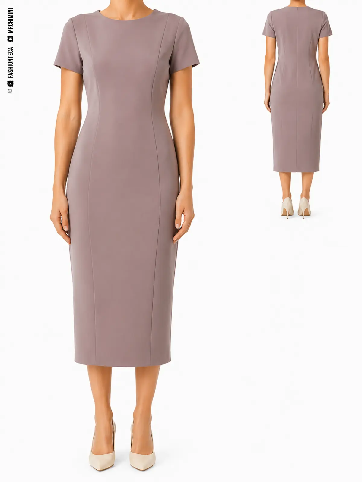 VESTIDO PRINCESA: vista frontal principal y vista trasera de la misma tipología, mostrando su silueta y construcción.