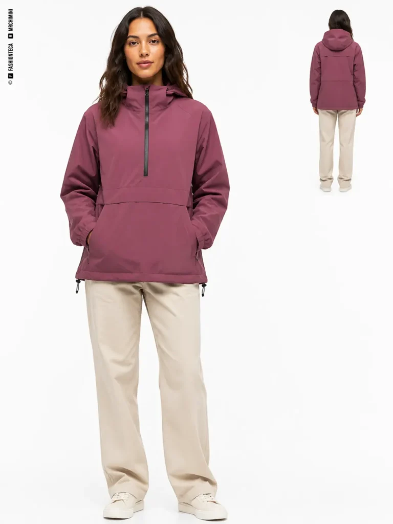 anorak: vista frontal dominante y vista trasera de referencia