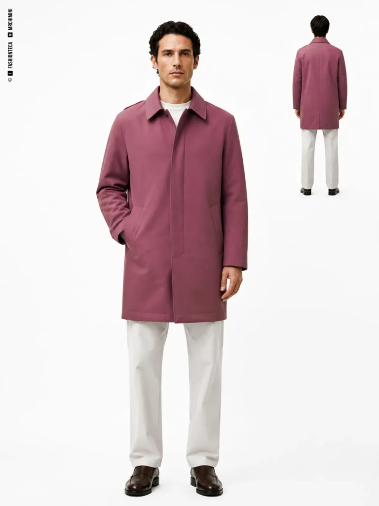 car coat: vista frontal dominante y vista trasera de referencia