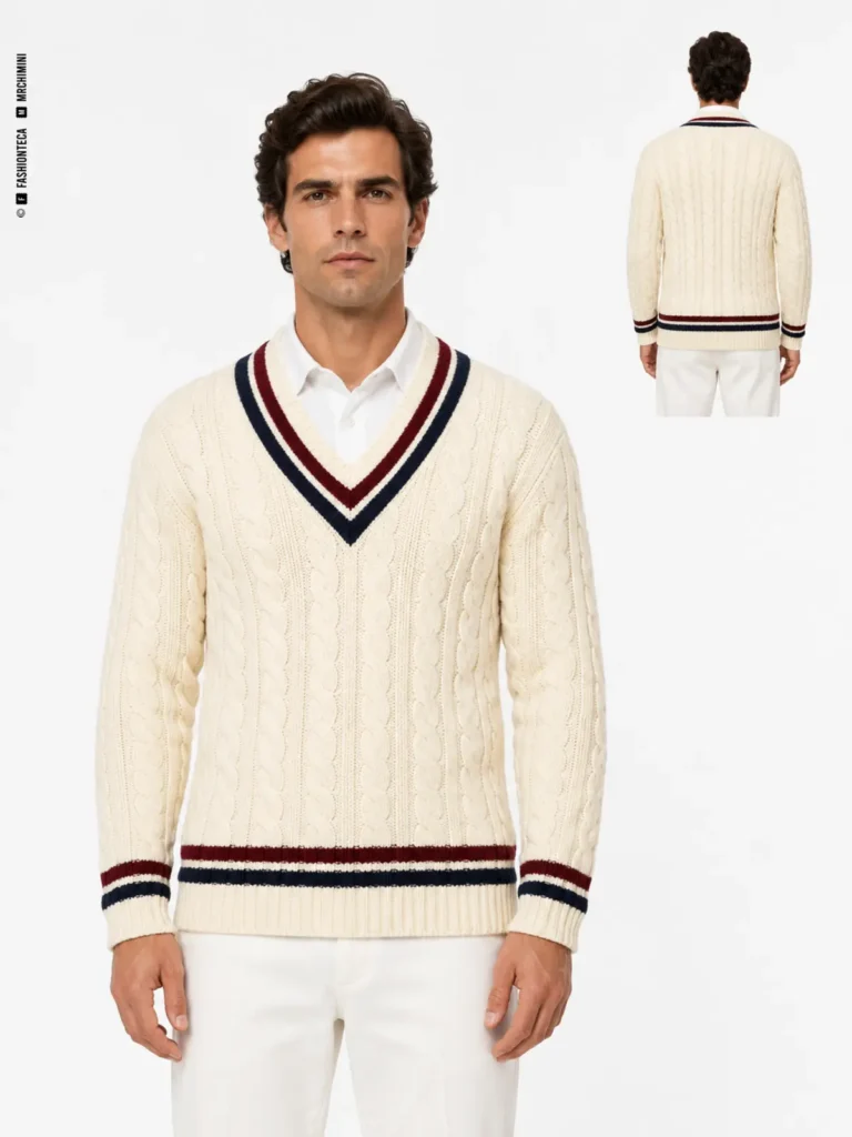jersey de cricket: vista frontal dominante y vista posterior de referencia