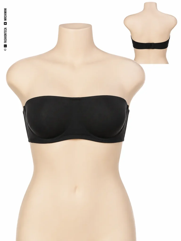 sujetador bandeau / palabra de honor: vista frontal dominante y vista posterior de referencia