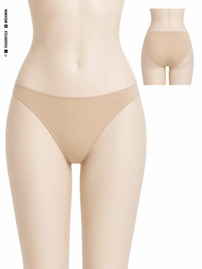 braga bikini: vista frontal dominante y vista posterior de referencia