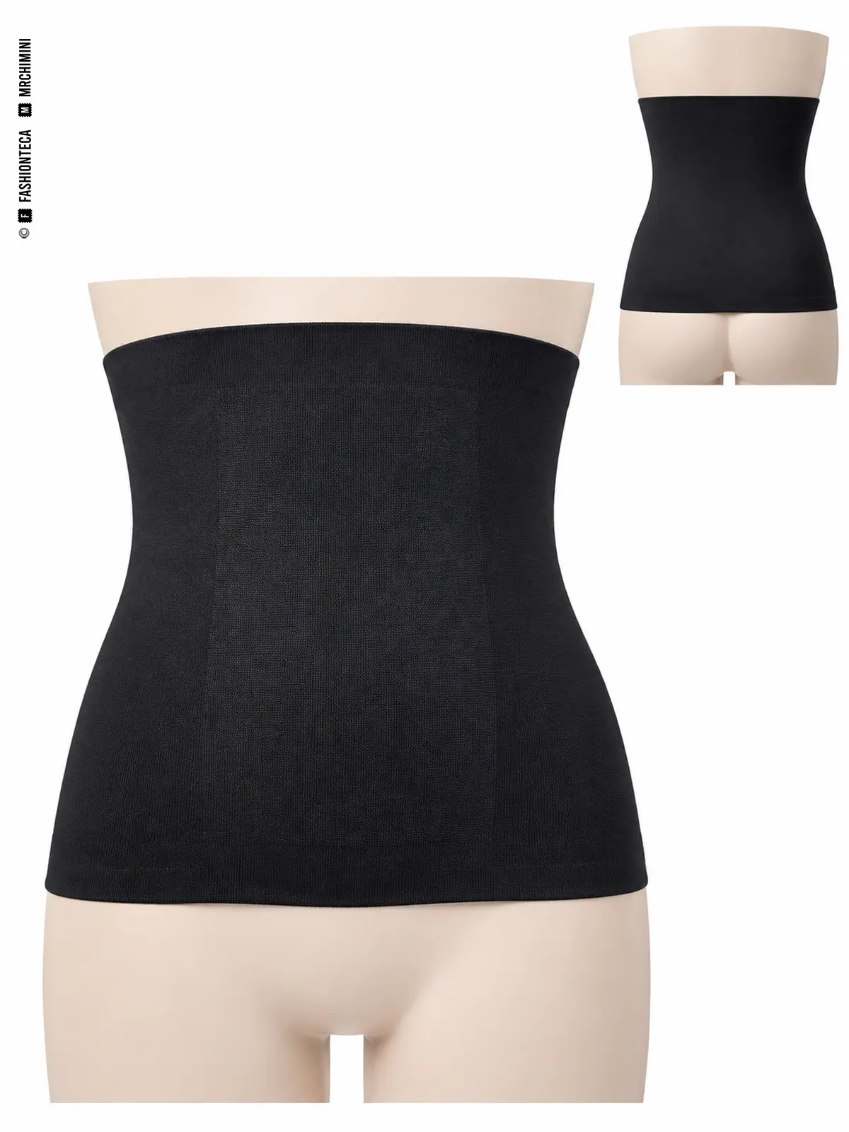 faja tubular: vista frontal dominante y vista posterior de referencia
