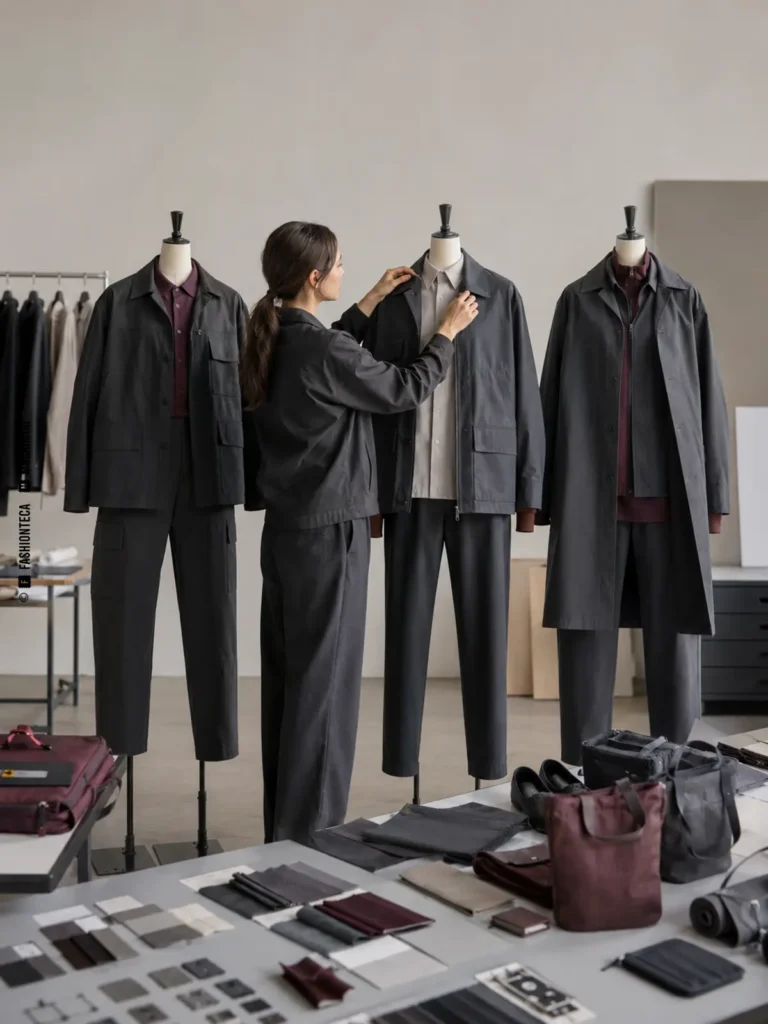 diseño de un sistema completo de uniformidad: imagen editorial didáctica de moda