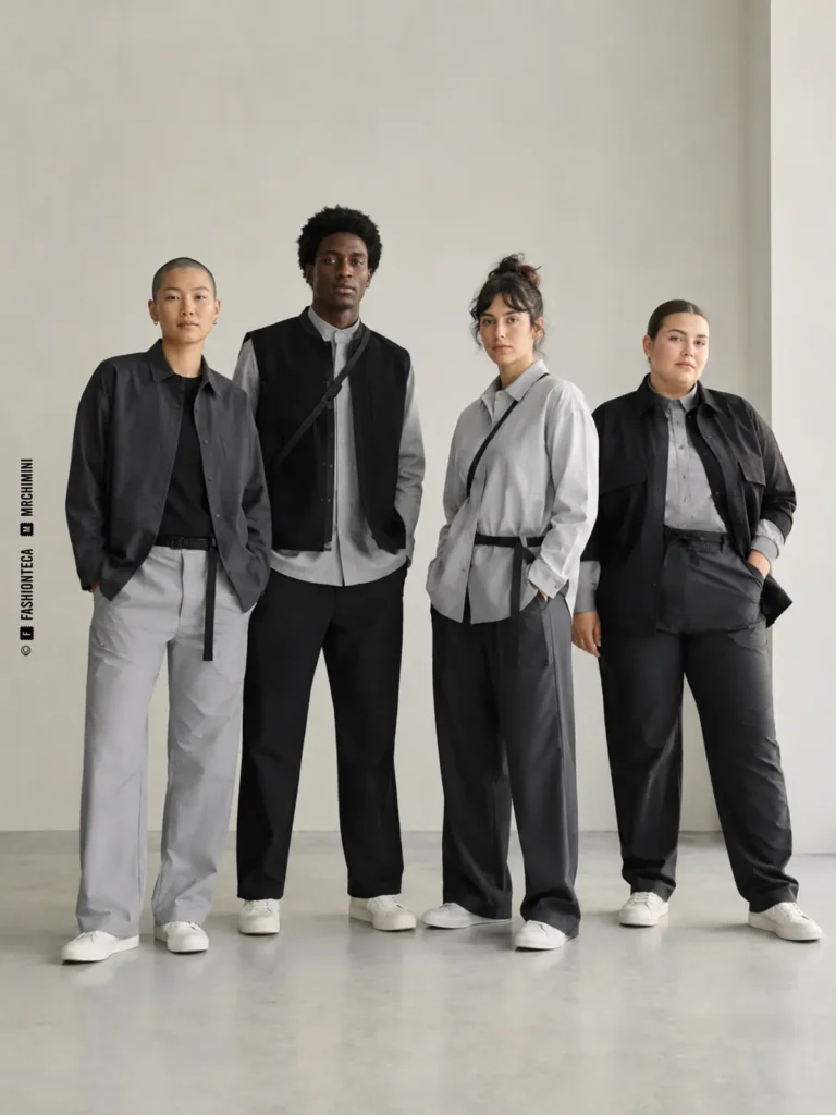 uniformes sin género: imagen editorial didáctica de moda