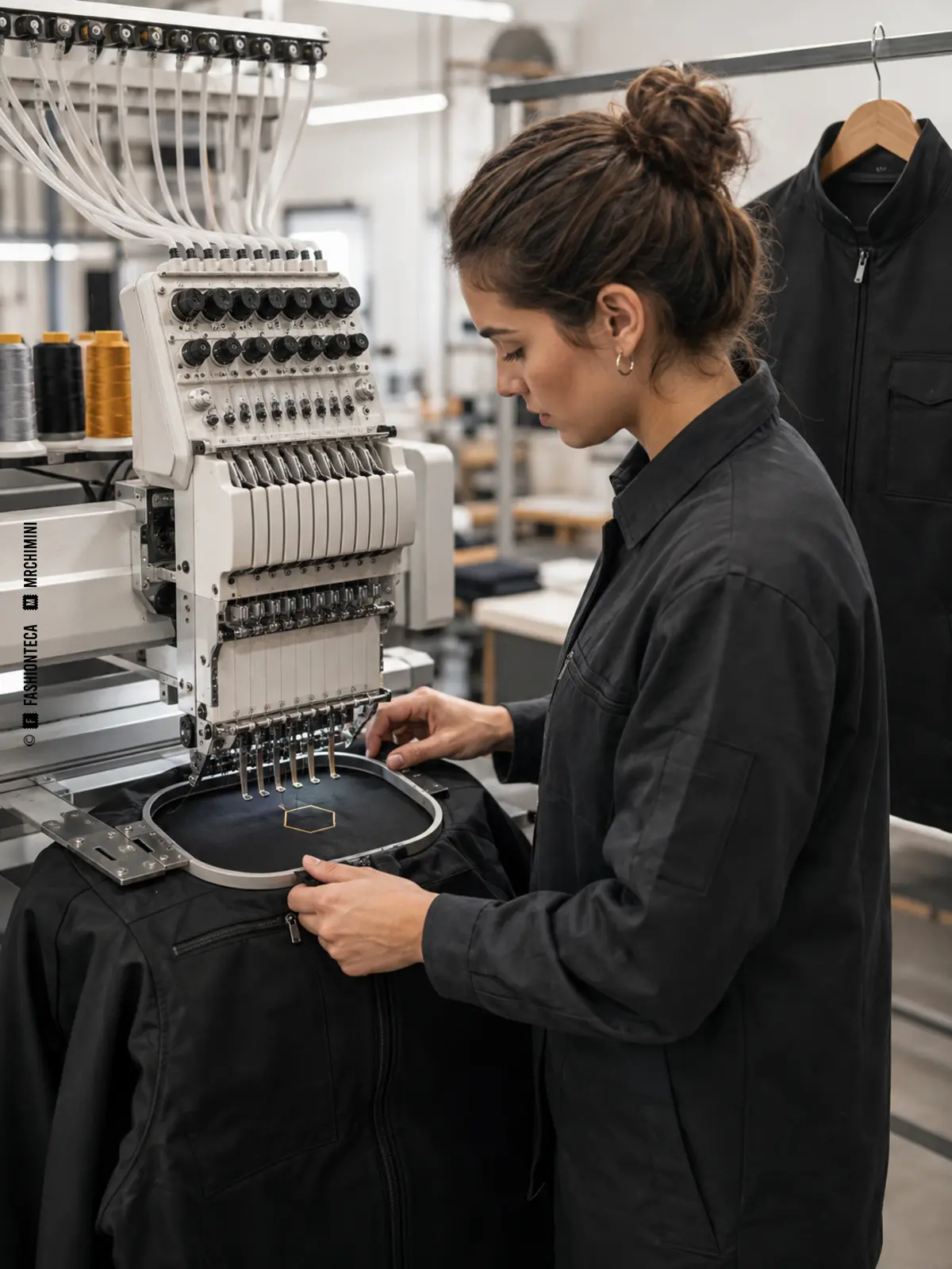 personalización, bordado y marca en uniformes: imagen editorial didáctica de moda