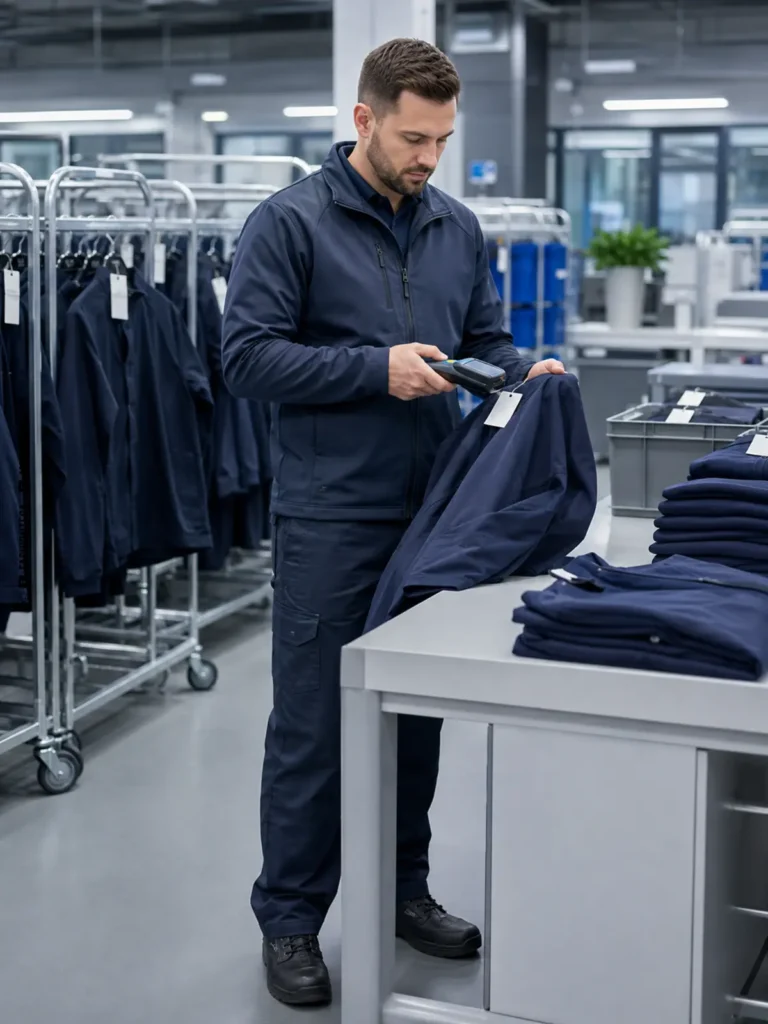 alquiler y trazabilidad de uniformes: imagen editorial didáctica de moda