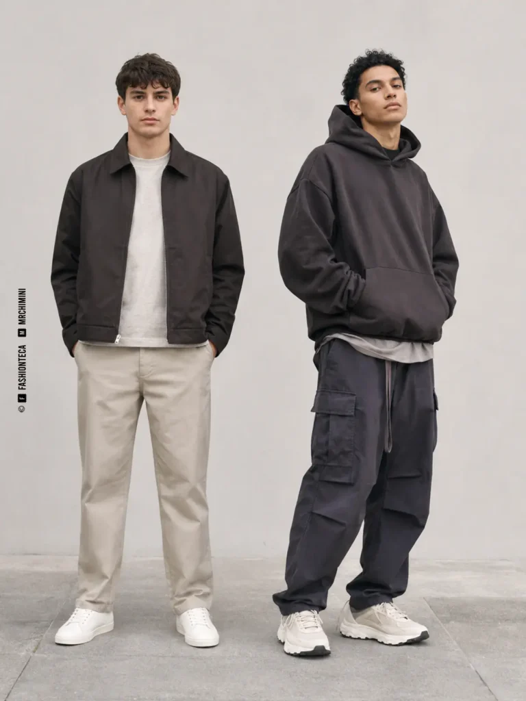 diferencia entre ropa de calle y streetwear: imagen didáctica editorial con personas y prendas identificables