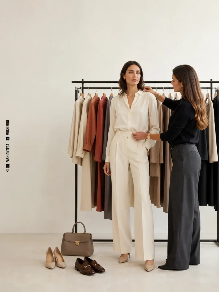 merchandising de una colección de moda: imagen editorial didáctica de moda