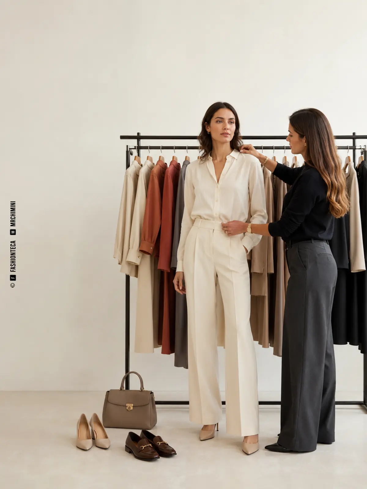 merchandising de una colección de moda: imagen editorial didáctica de moda