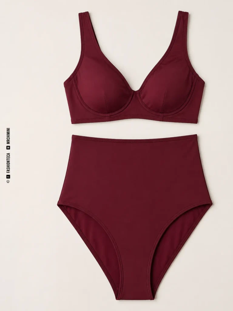 bikini de cintura alta: imagen editorial didáctica de moda
