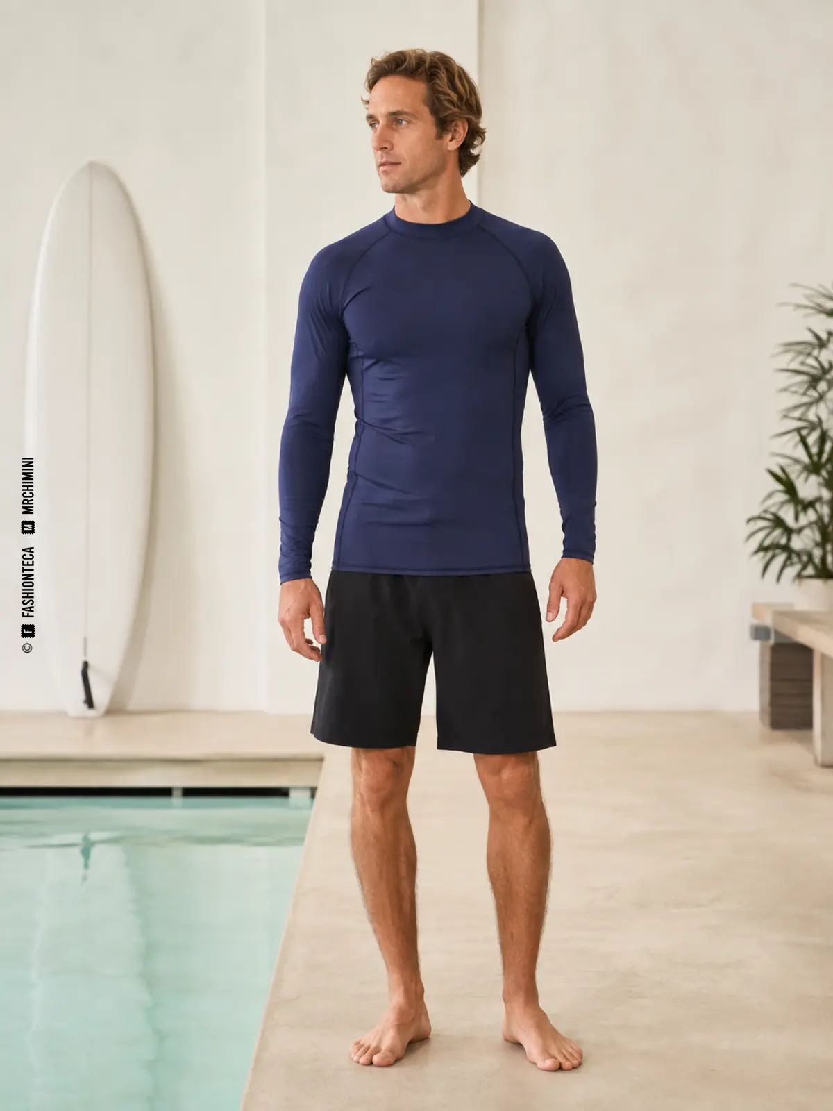 rash guard: imagen editorial didáctica de moda