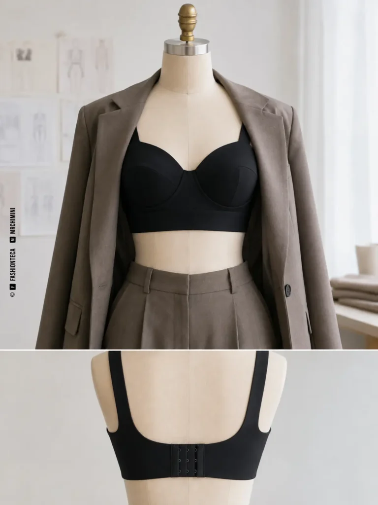 bra top: imagen editorial didáctica de moda