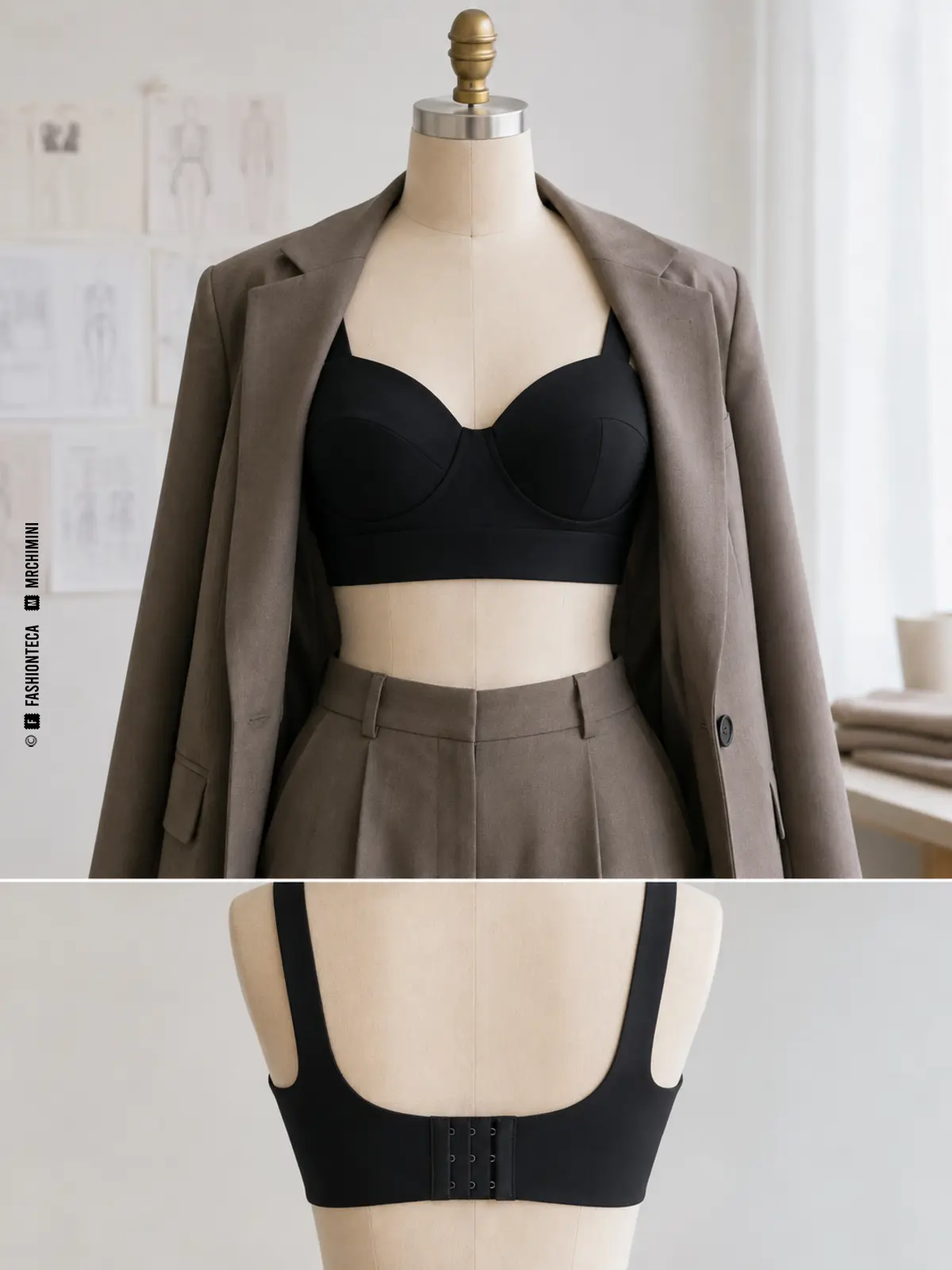 bra top: imagen editorial didáctica de moda