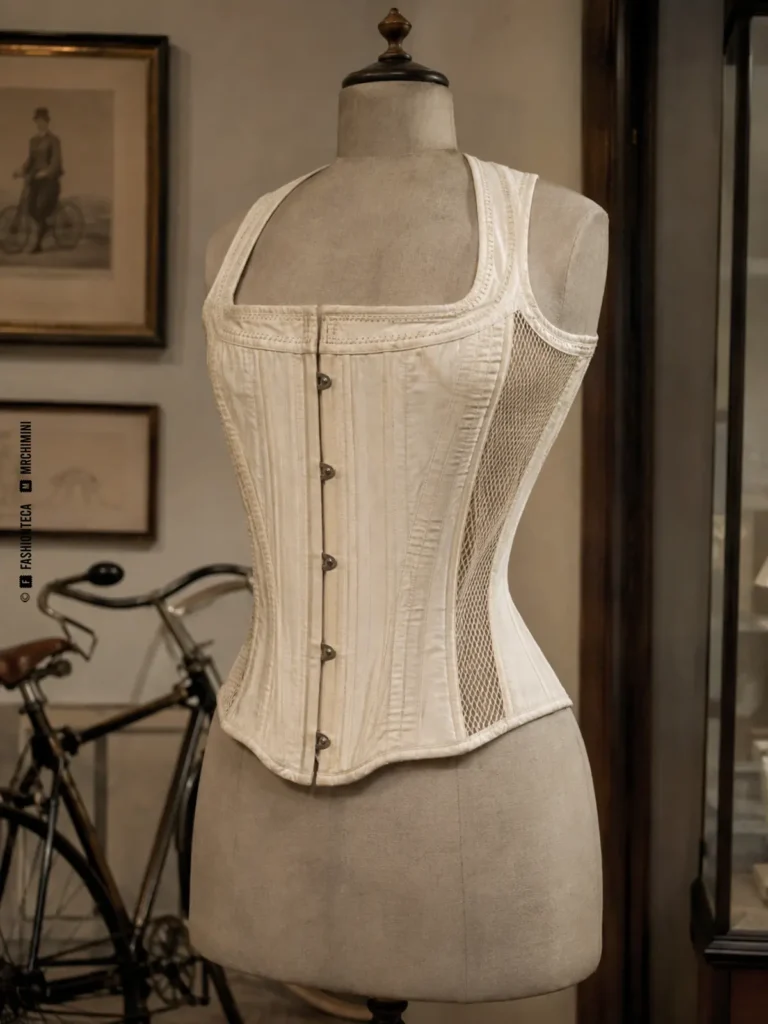 corsé deportivo histórico: imagen editorial didáctica de moda