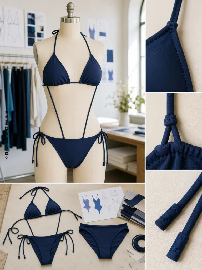 bikini string: imagen editorial didáctica de moda