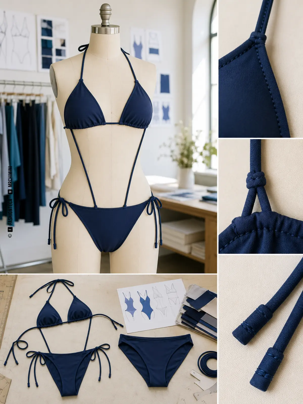 bikini string: imagen editorial didáctica de moda