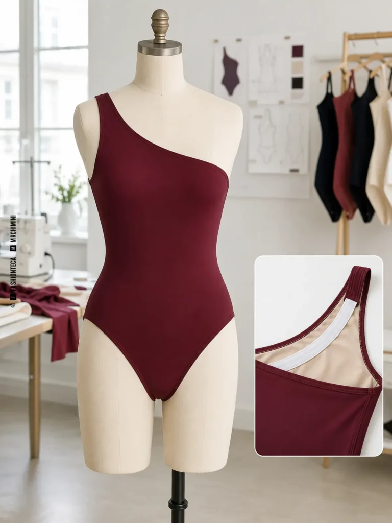 bañador asimétrico: imagen editorial didáctica de moda