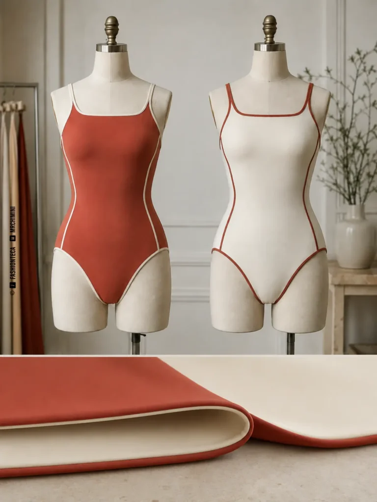 ropa de baño reversible: imagen editorial didáctica de moda