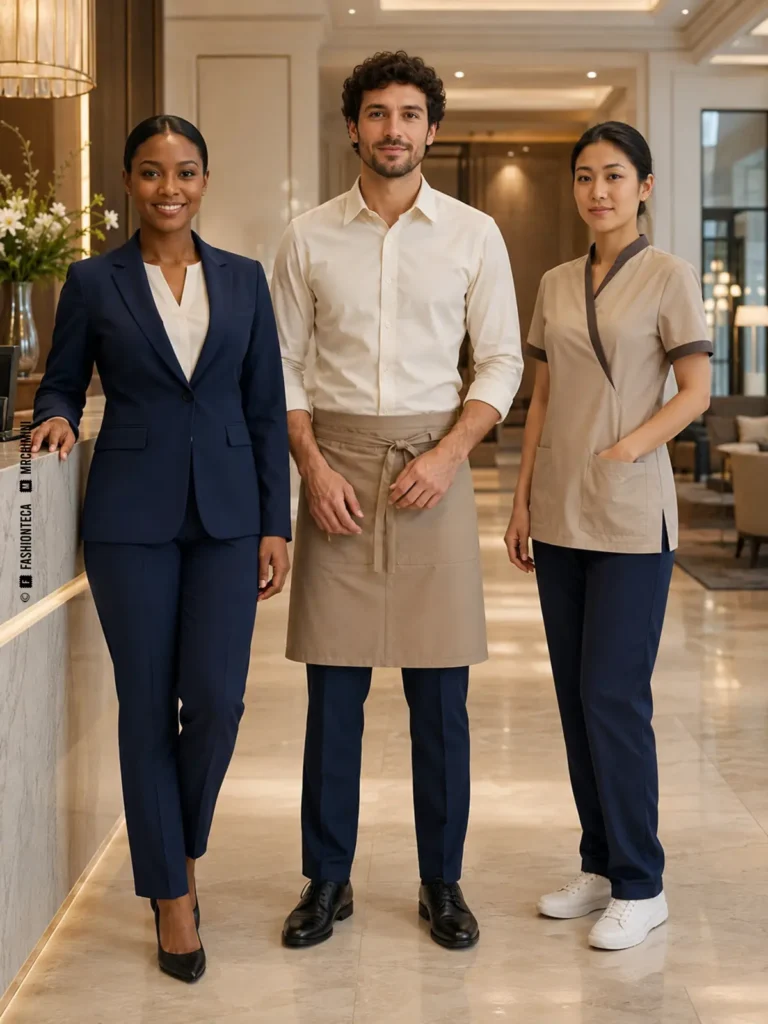 uniforme de hostelería: imagen editorial didáctica de moda
