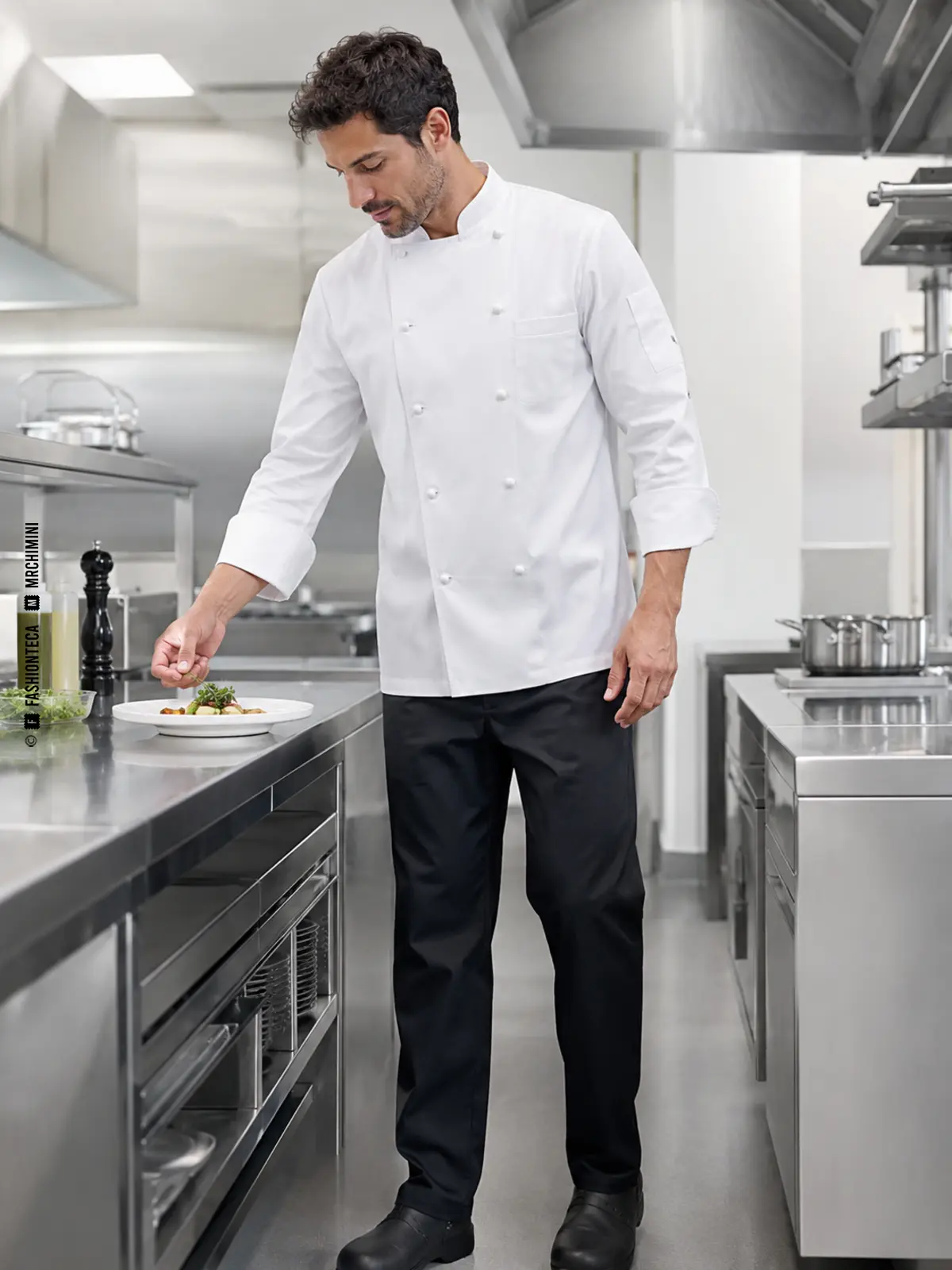 chaqueta de cocina: imagen editorial didáctica de moda