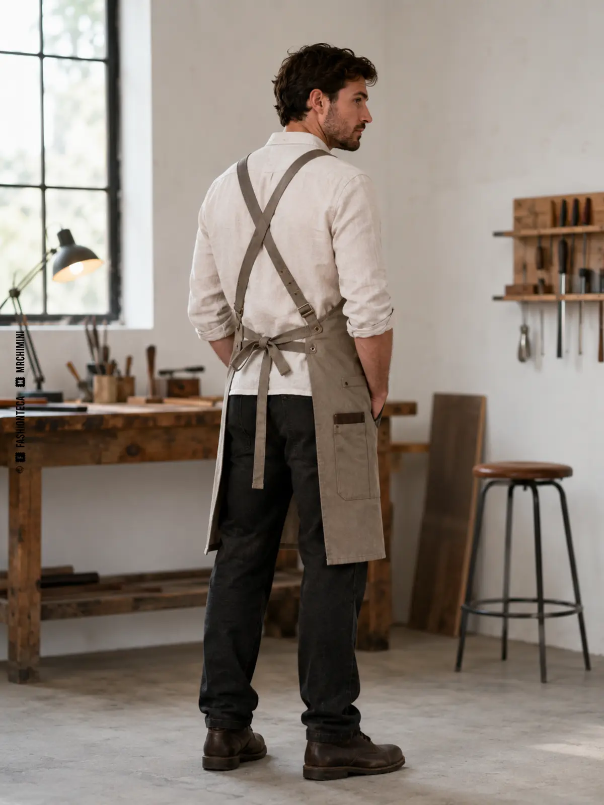 delantal profesional: imagen editorial didáctica de moda