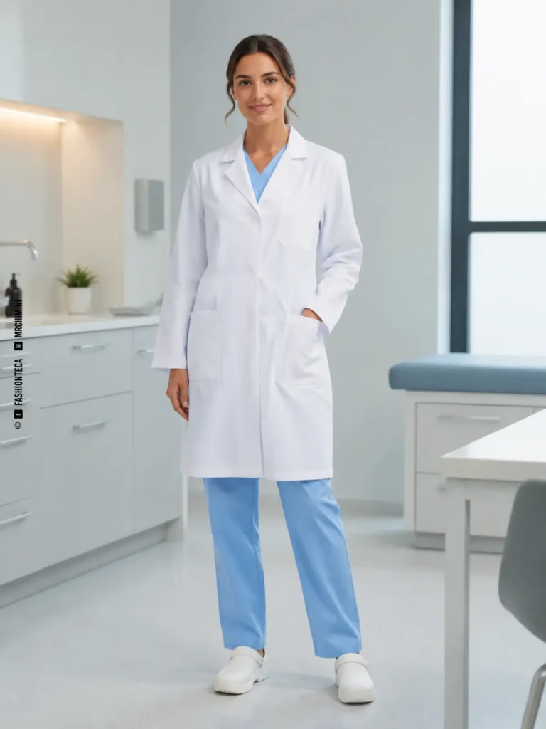 bata sanitaria: imagen editorial didáctica de moda