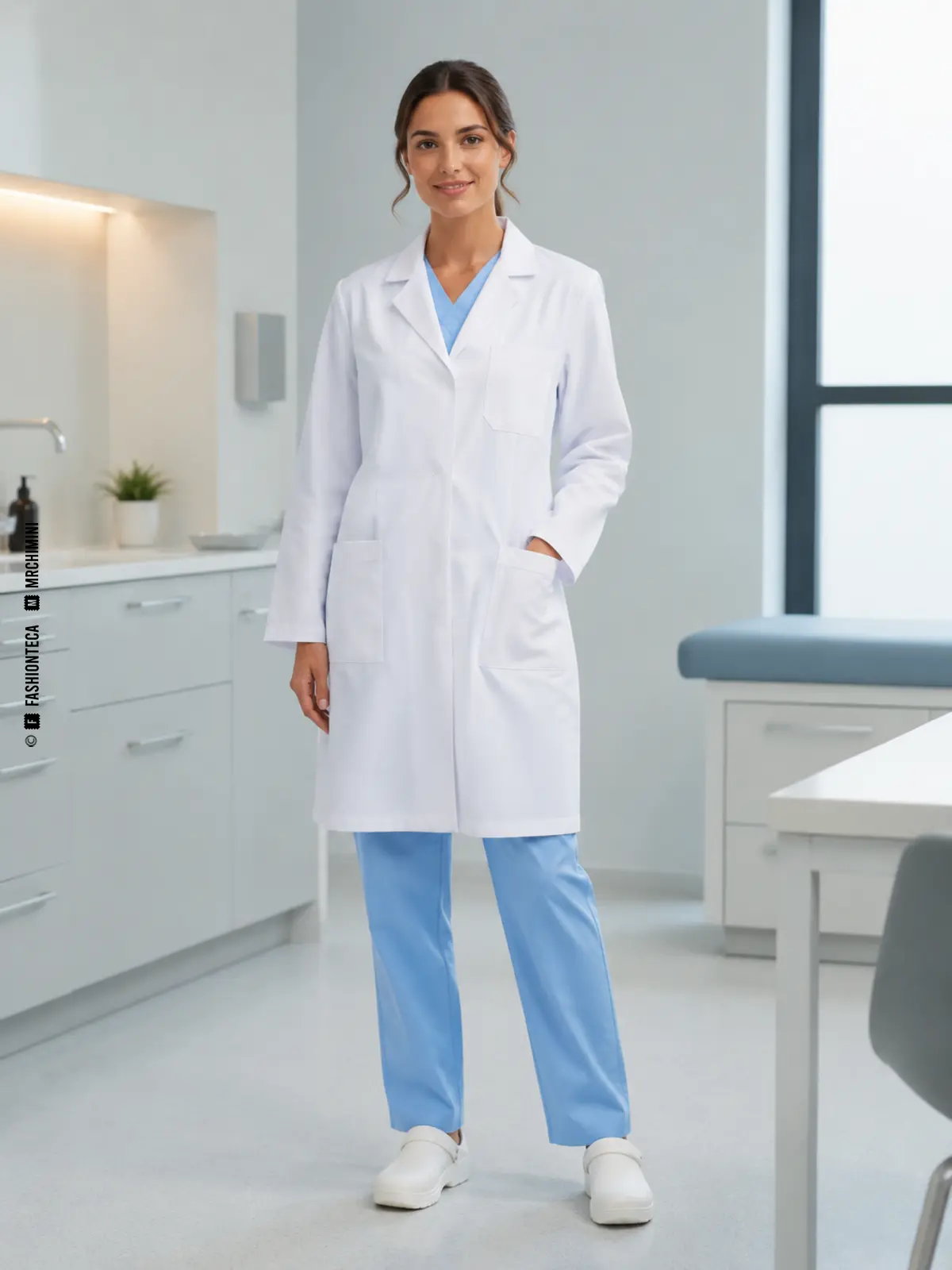 bata sanitaria: imagen editorial didáctica de moda