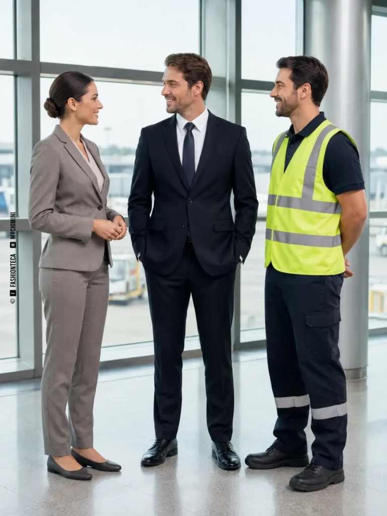 uniforme de aviación: imagen editorial didáctica de moda