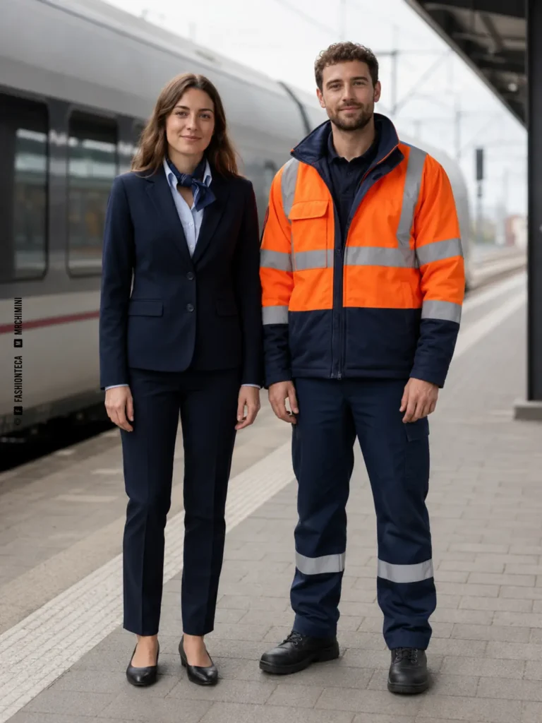 uniforme ferroviario: imagen editorial didáctica de moda
