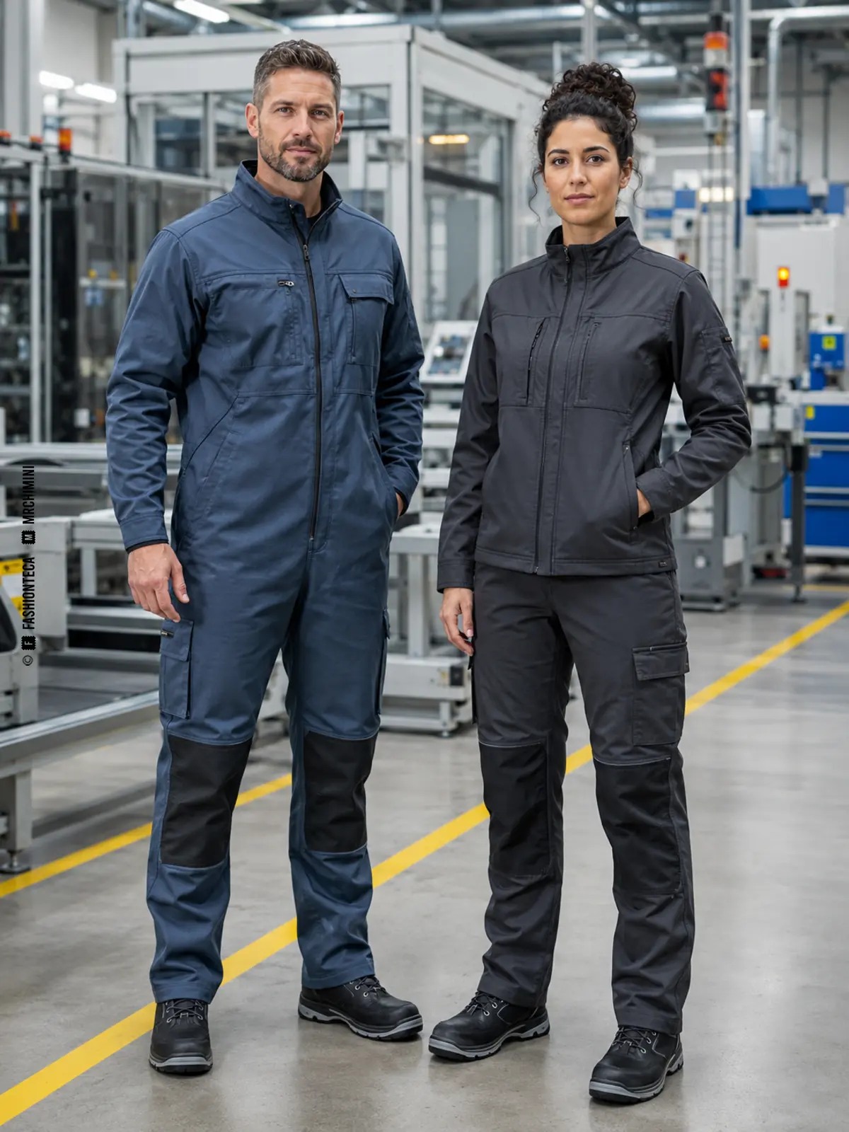 ropa de trabajo industrial: imagen editorial didáctica de moda