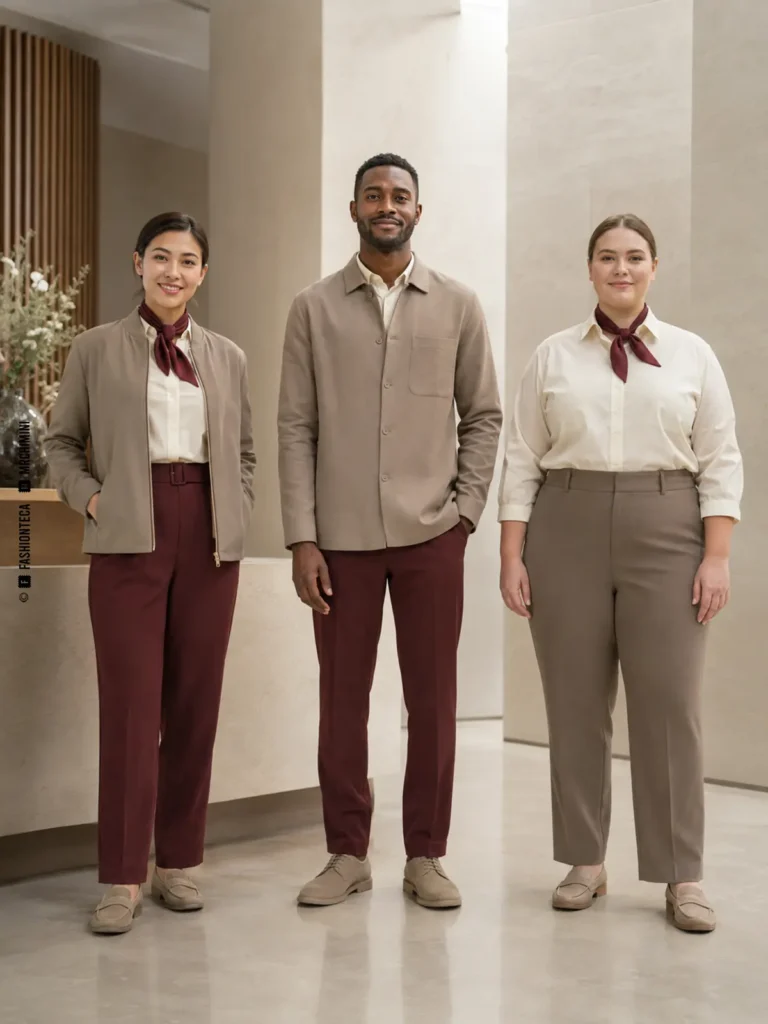 identidad de marca aplicada al uniforme: imagen editorial didáctica de moda
