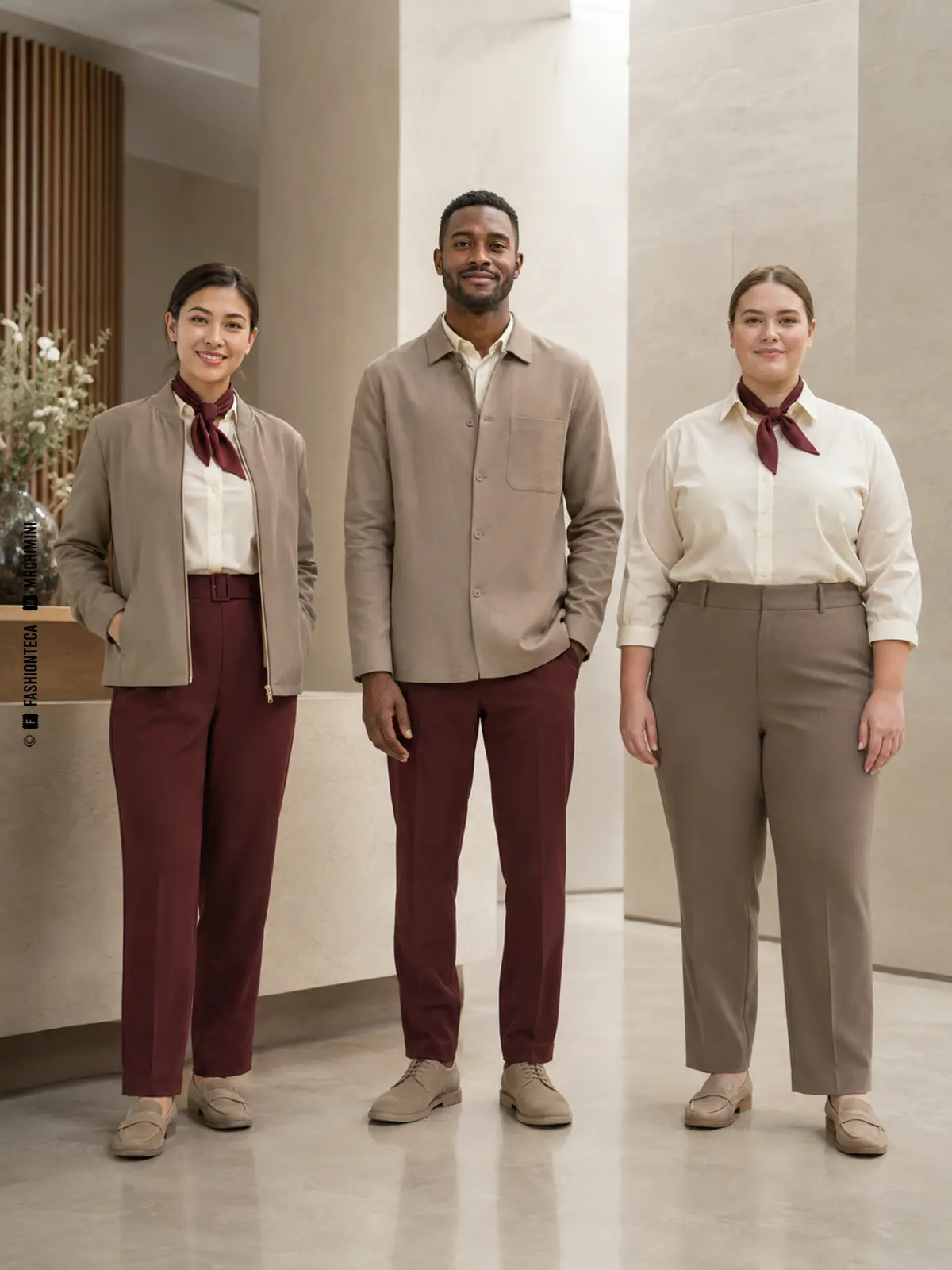 identidad de marca aplicada al uniforme: imagen editorial didáctica de moda