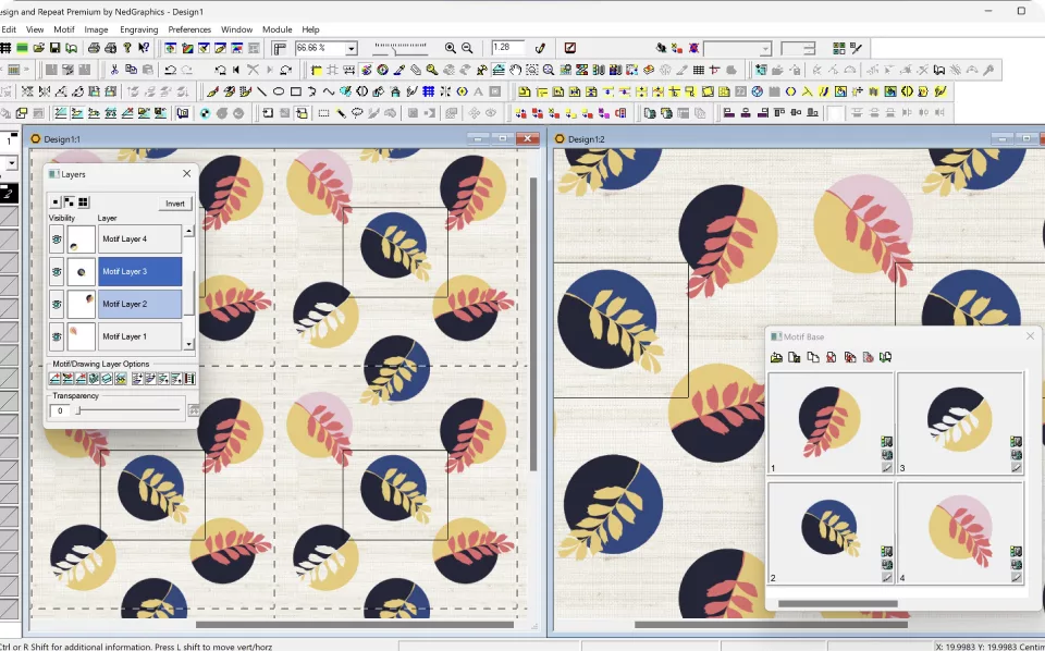 Motivos, capas y vista repetida en Design and Repeat